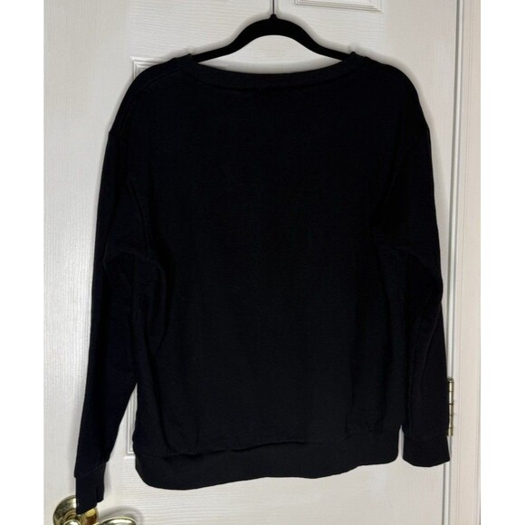 Women’s L Sweatshirt MTV Cheeseburger Logo Black Long Sleeve Pullover - Picture 2 of 4